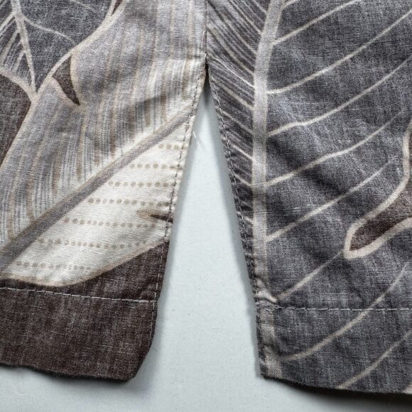 Tori Richard Honolulu Mens XL Reverse Print Aloha Shirt Brown Palm Leaf Cotton - Picture 6 of 11